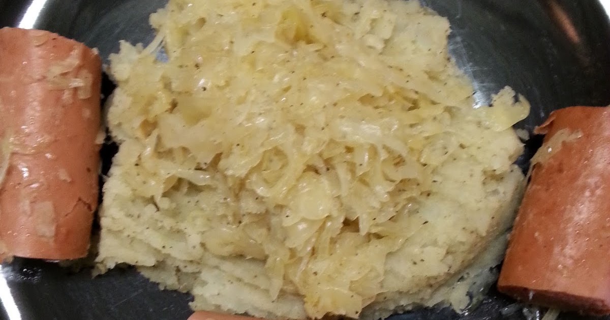 Christine's Pantry Sauerkraut and Mashed Potatoes with Smoked Sausage