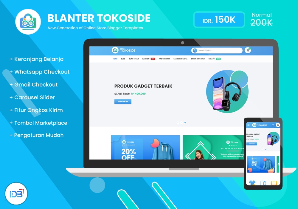 Blanter Tokoside eCommerce Blogger Template Free Download
