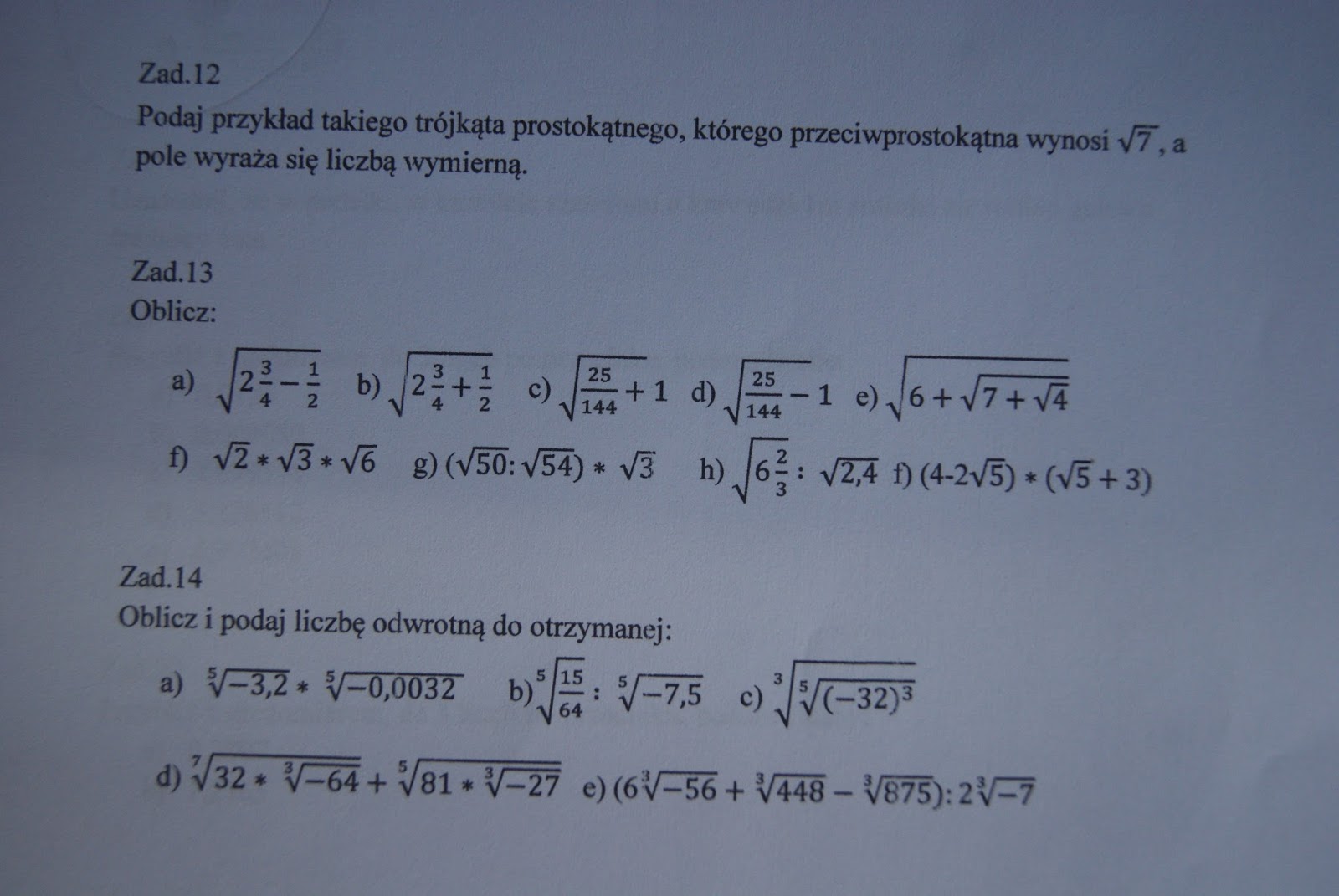 1 Liceum Matematuka Sprawdzian Liczby Reczywiste edugaba.blogspot.com