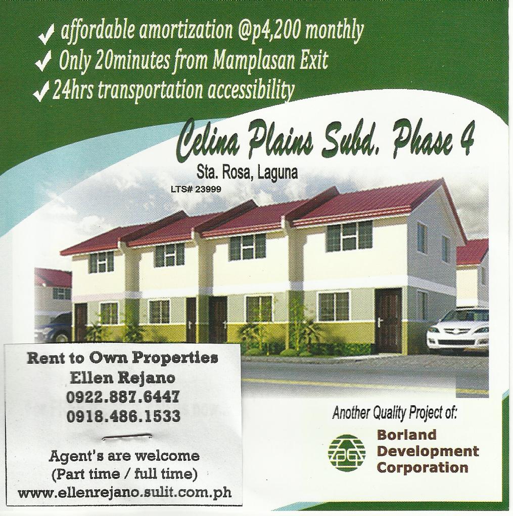 (SOLD) RENT To OWN Celina Plains Phase4 Sta Rosa Laguna Installment