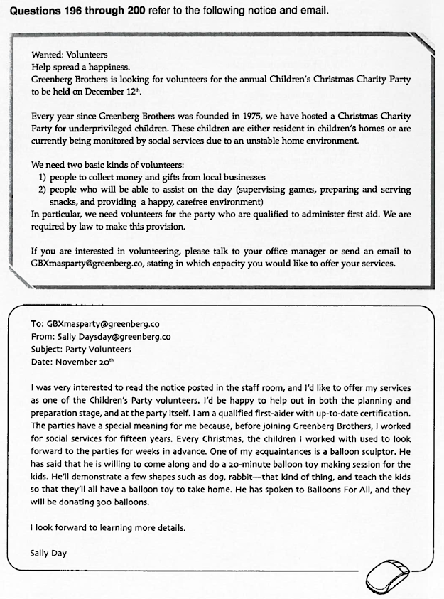 TOEIC READING TARGET TEST 1