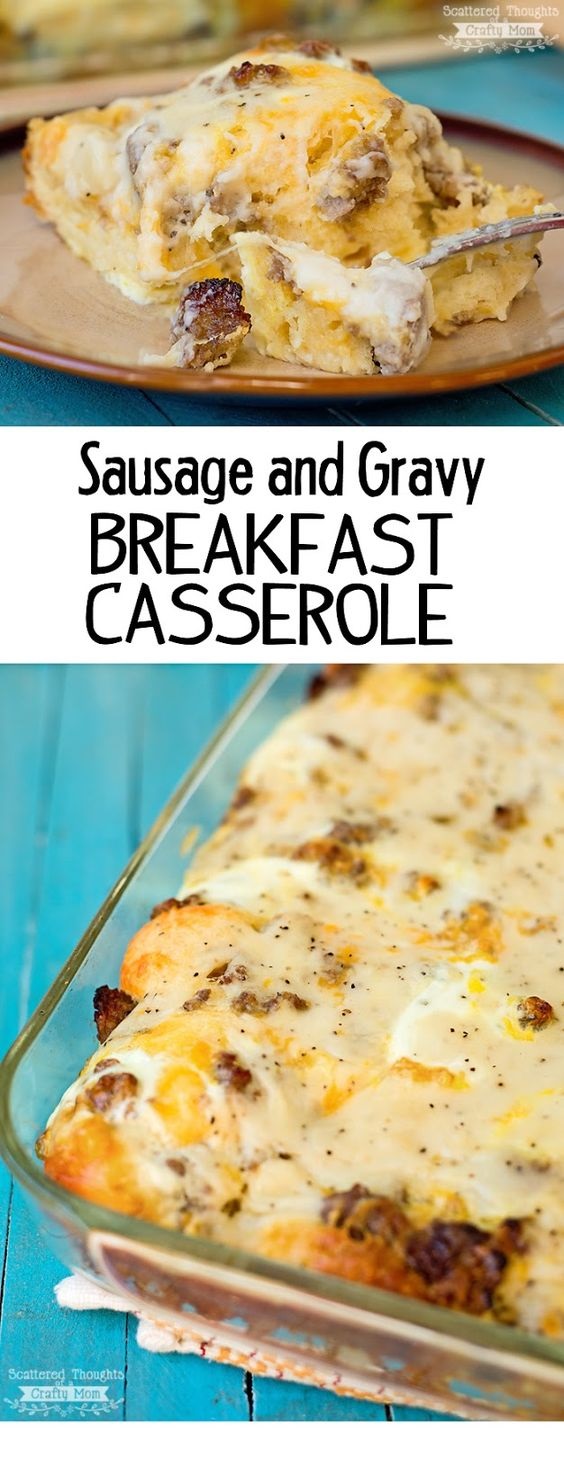 Biscuits And Gravy With Sausage And Egg Breakfast Casserole