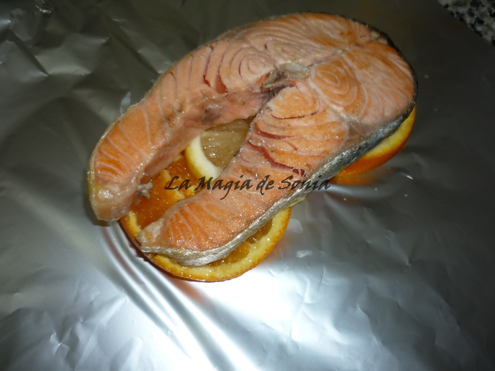 La Magia de Sonia Salmón en Papillote a la Naranja.