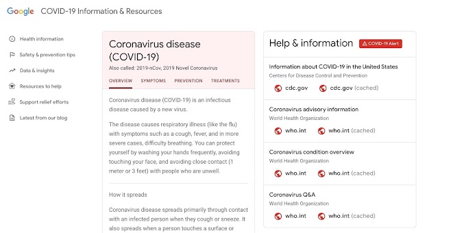 شركة Google تطلق موقع خاص باخبار فيروس كورونا Covid-19 