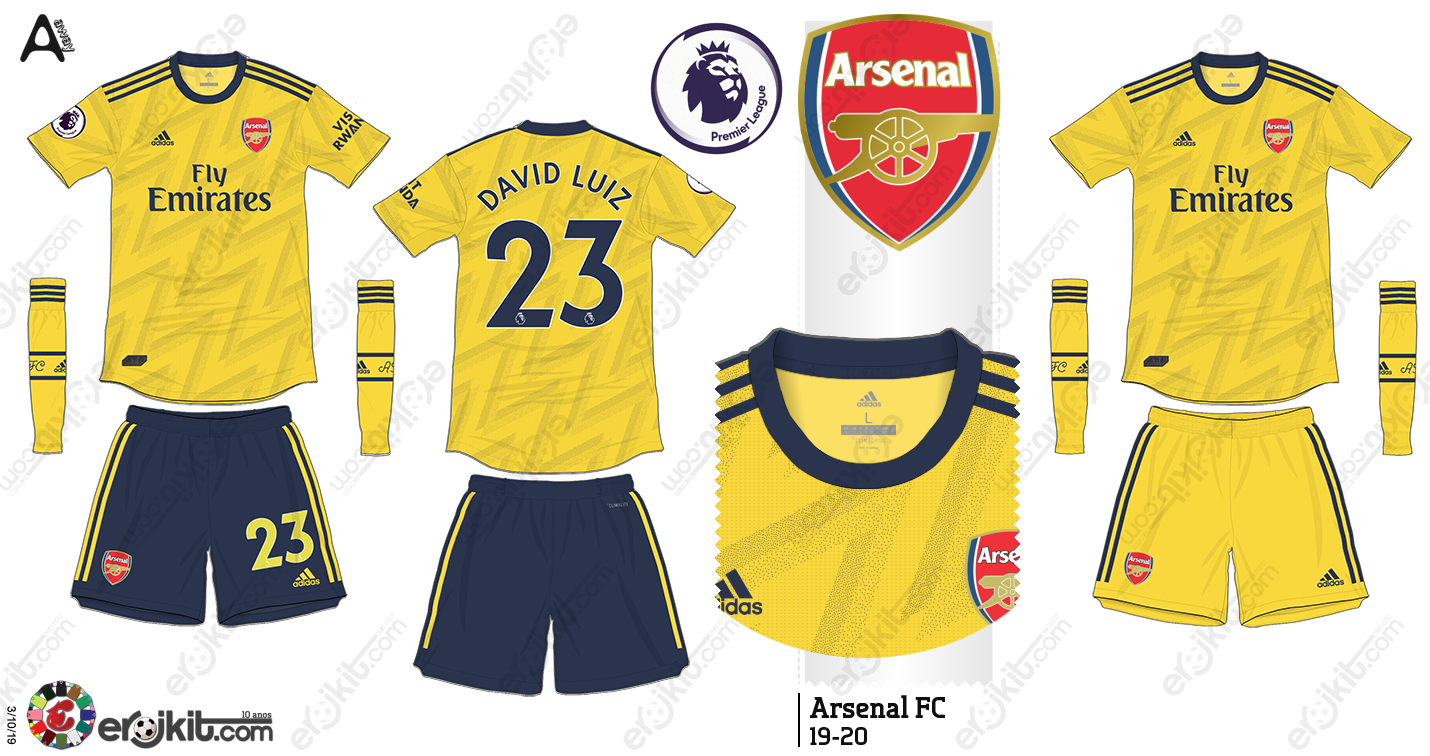 arsenal uniforme amarelo