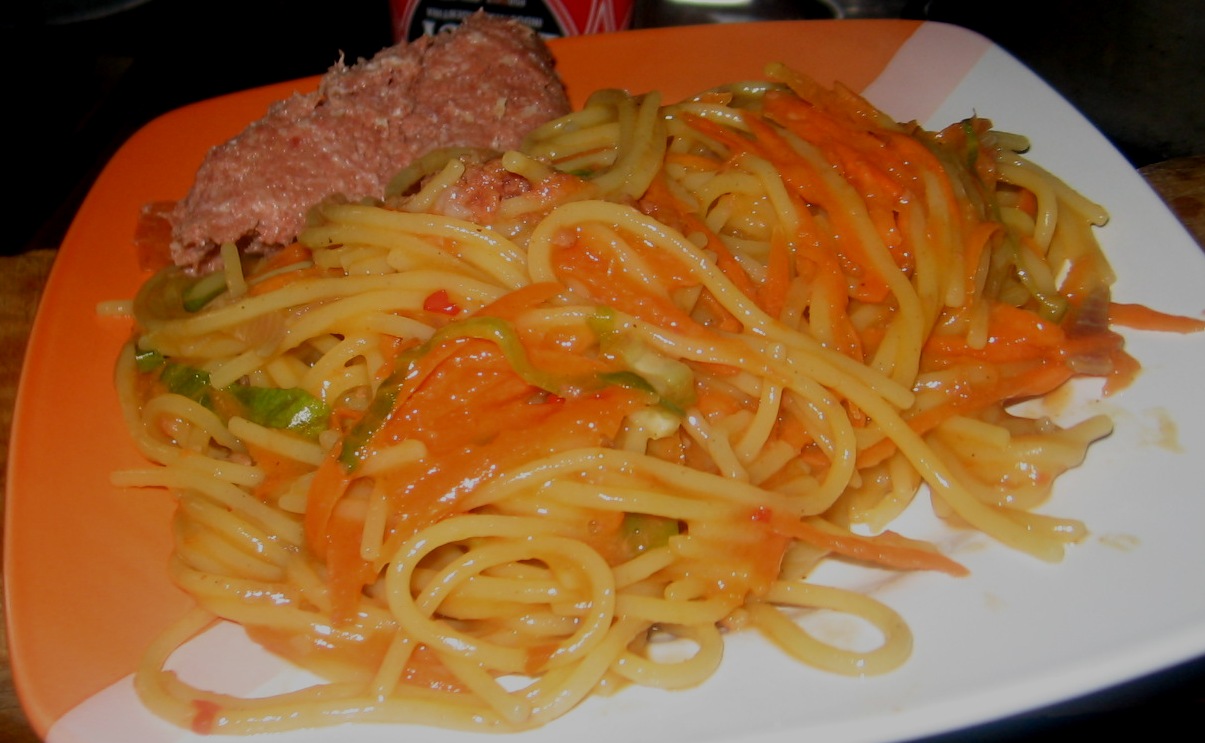 Corned Beef Spaghetti with vegetables