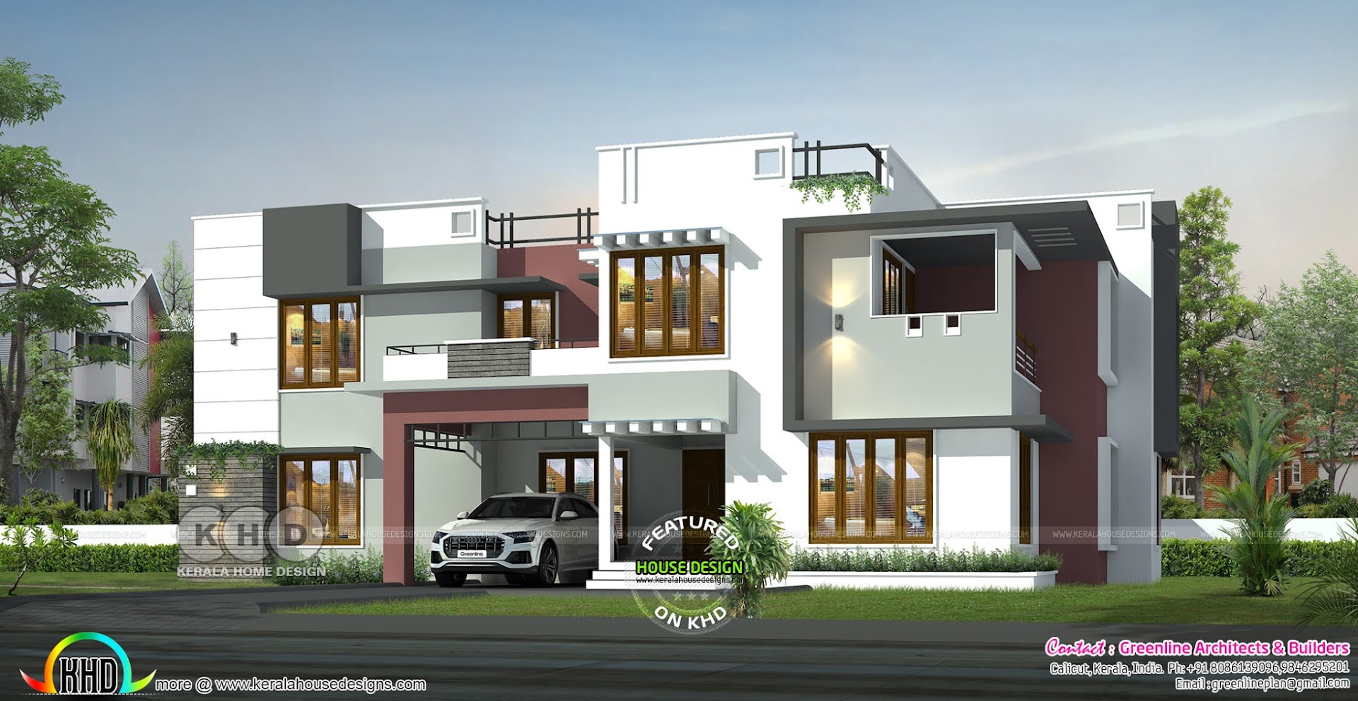 4500 sqft flat roof modern house design Kerala home design and floor plans 8000+ houses