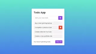 Todo List App using HTML CSS & JavaScript