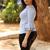 Beautiful Indian TV Anchor Manjusha in tight black Jeans