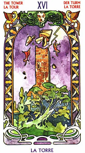 Art Nouveau Tarot- The Tower