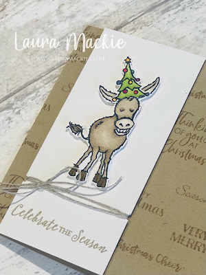 Stampin up darling donkeys Christmas card