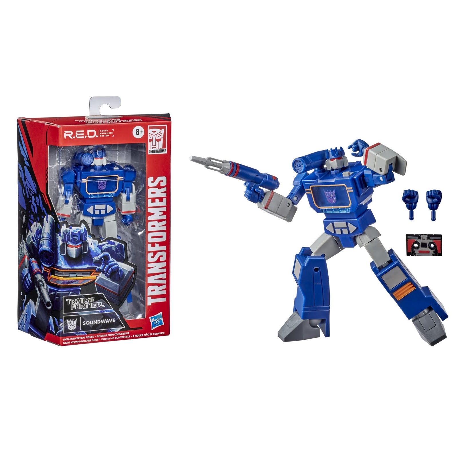 Transformers Red Soundwave and packaging non transformable figures by