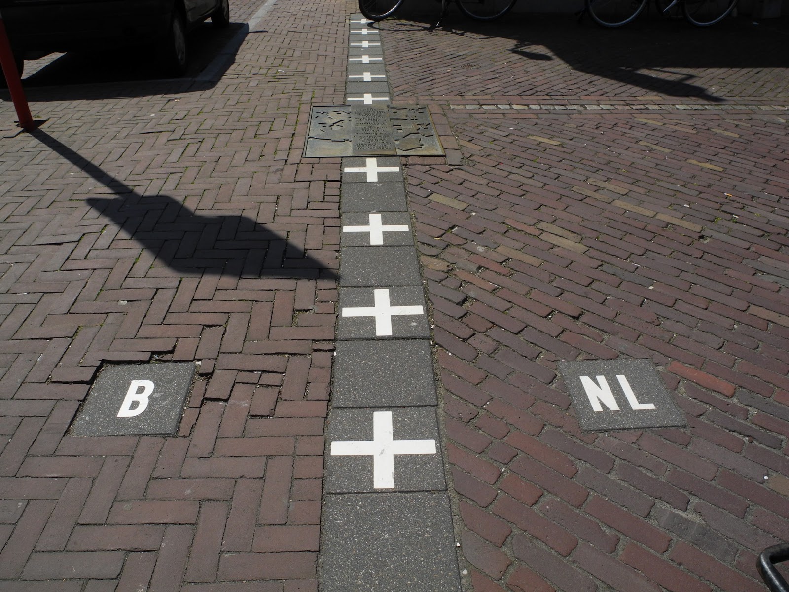 Two countries next to each other .. Border between Belgium
