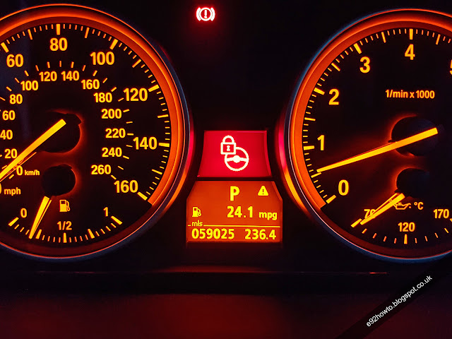 BMW E92 BC Steering lock faulty warning light icon
