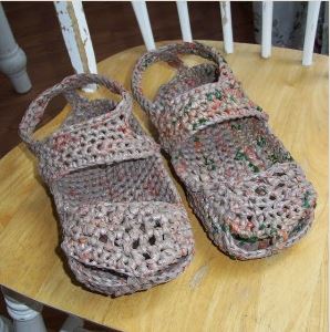 Sandals made from Plarn