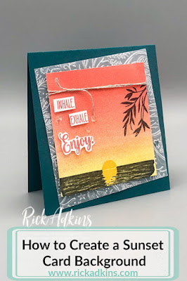 How to Create a Sunset Card Background using the Stampin' Up! Sending Sunshine Stamp Set and ink Blending.  In this post I will show you how to create the perfect sunset ink blended background for your card making needs!