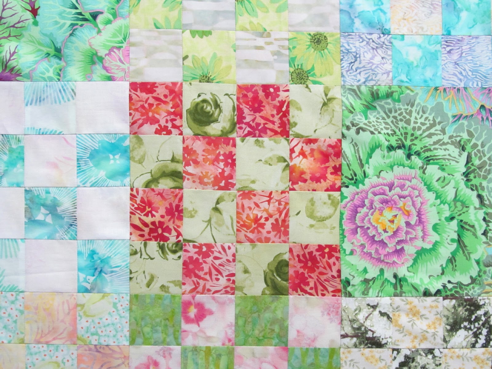 Exuberant Color Pastel quilt top...............