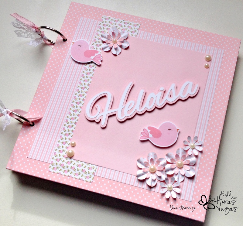 livro de mensagens passarinho rosa jardim floral bebê menina