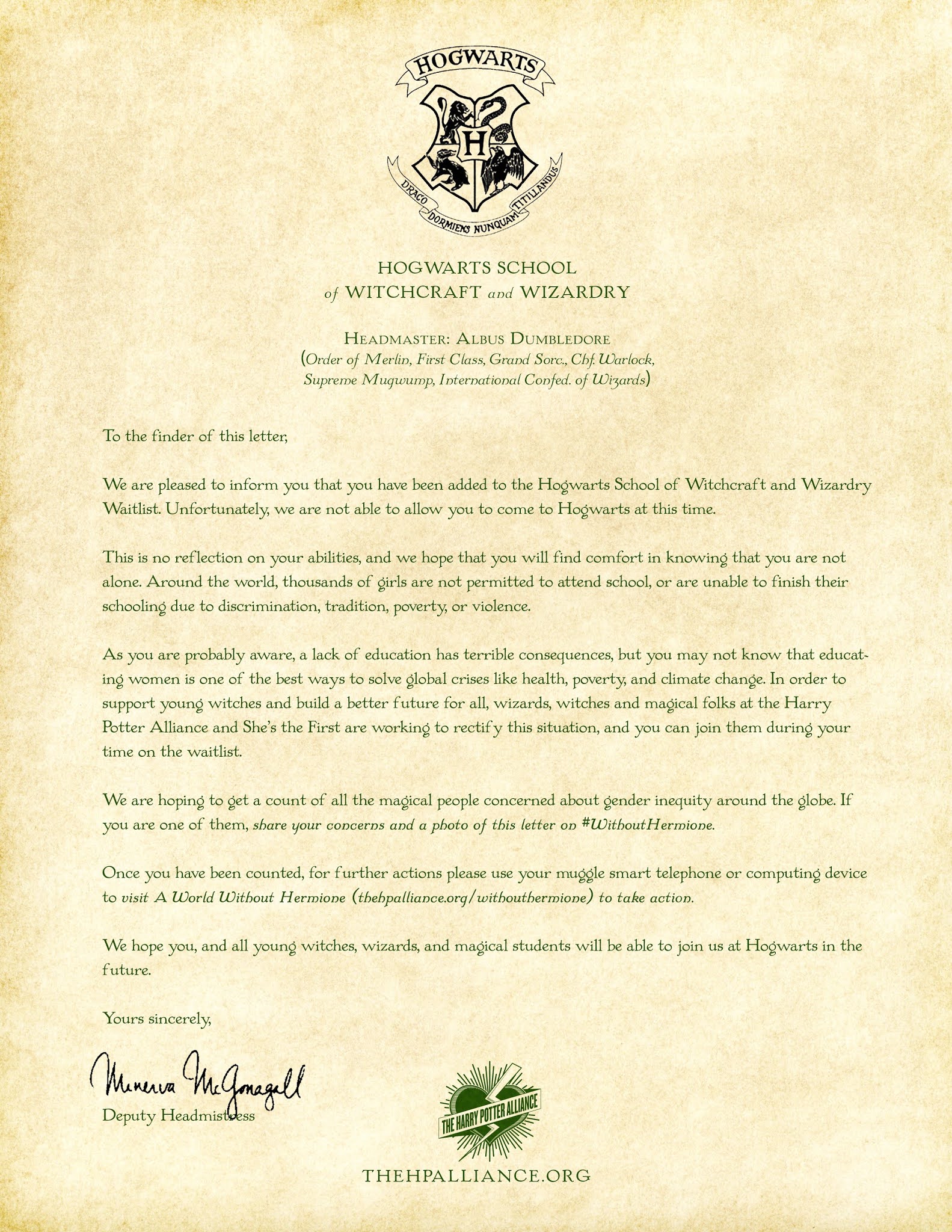 Harry Potter Letter Template
