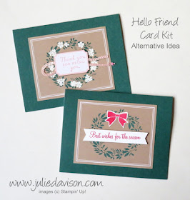 Stampin' Up! Hello Friend Card Kit Christmas Makeover ~ www.juliedavison.com