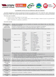 CALENDARI MOBILITZACIONES de Febrer