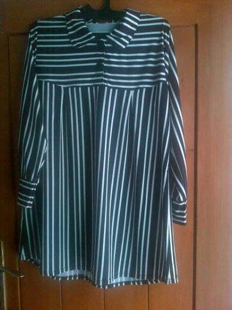 Model baju gamis motif salur