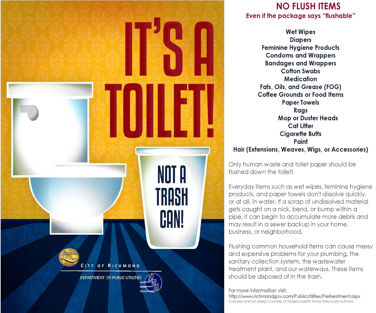City of Richmond Department of Public Utilities Your Toilet is Not a Trash Can