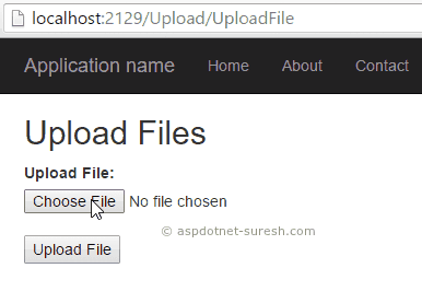 Asp.net mvc upload files to folder  or server example result