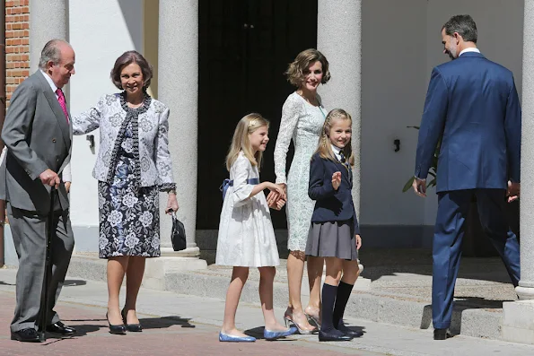 King Felipe VI of Spain, Queen Letizia of Spain, King Juan Carlos of Spain, Queen Sofia of Spain and Princess Leonor of Spain and Princess Sofia of Spain 