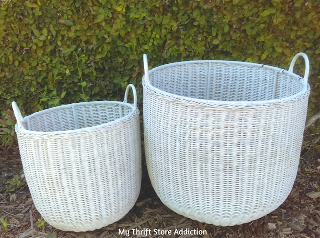 yard sale find storage baskets