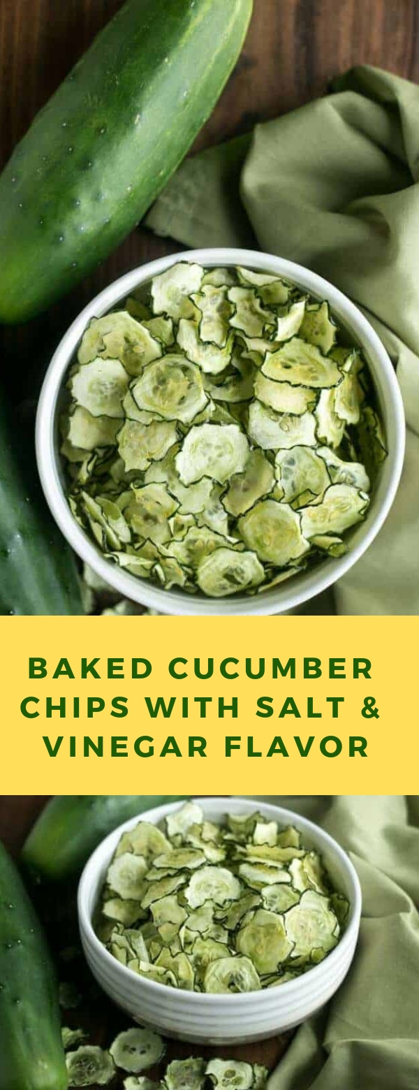 rovieshone food recipes BAKED CUCUMBER CHIPS WITH SALT & VINEGAR FLAVOR