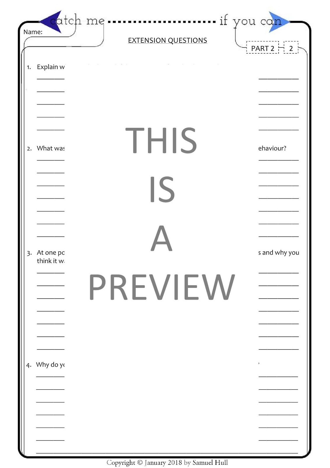 Catch Me If You Can (2002) Movie Comprehension Questions Answer Key