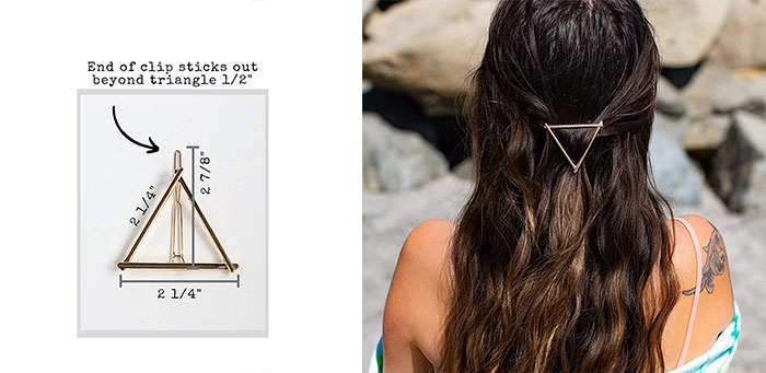 NeoStipZone | 35 Beautiful Hair Clips / Barrette Collection | Geometric Triangle Hair Clip Sample