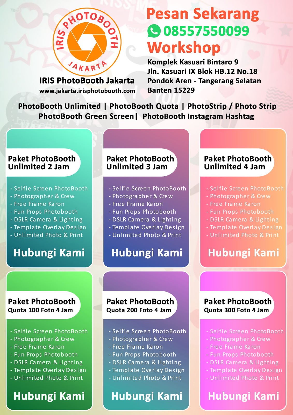 Pricelist Paket Harga PhotoBooth 2020 IRIS PhotoBooth Jasa Photo