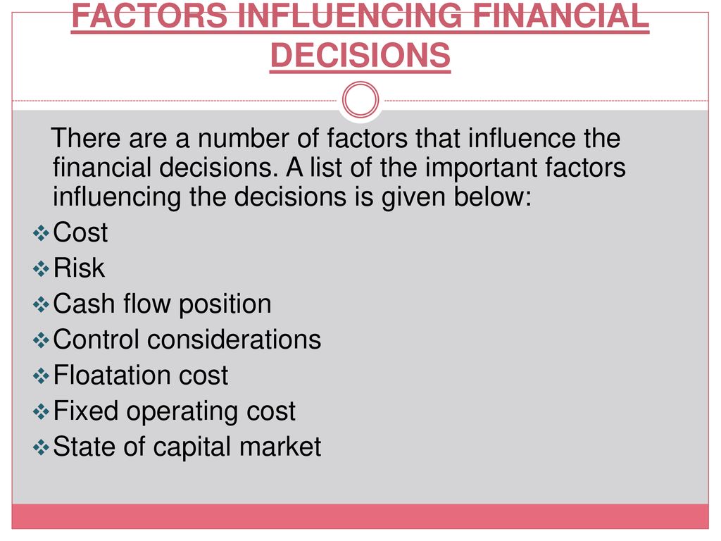 Financial Management Involves Decisions About Which Of The Following 7 FACTOR AFFECTING FINANCING DECISIONS (Class 12th financial management)