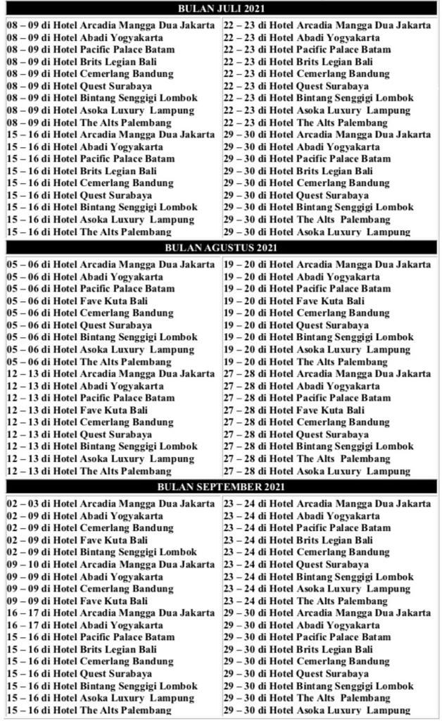 BIMTEK DAN DIKLAT NASIONAL JADWAL KEGIATAN