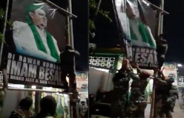 Viral Orang Berseragam Loreng Copot Baliho HRS, FPI: Masa Iya TNI Kerjanya Malam-malam