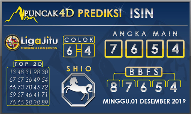 PREDIKSI TOGEL ISIN PUNCAK4D 01 DESEMBER 2019