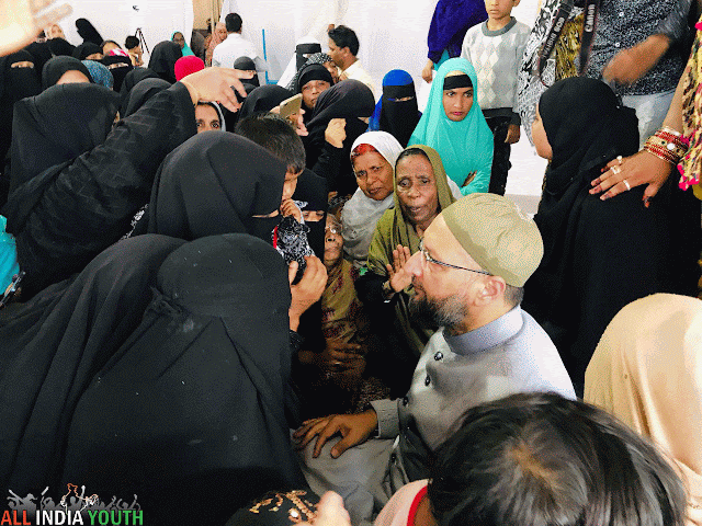 Asaduddin Owaisi interacting with muslim women