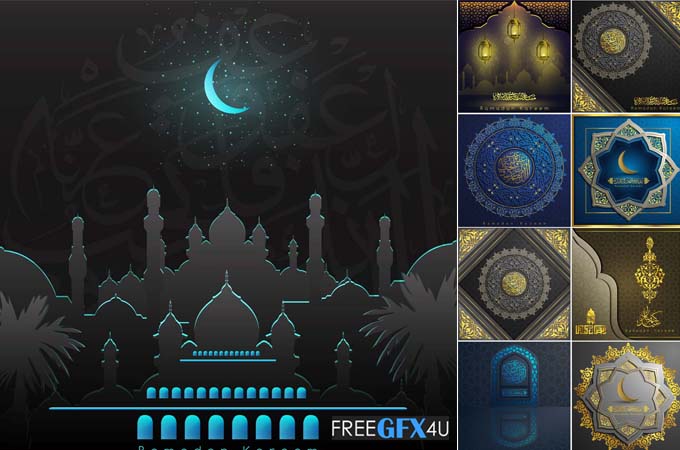 Ramadan New Vector Greeting Cards & Backgrounds