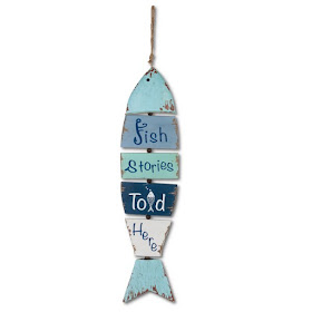 Ceramic Wall Decor Wooden Plank Fish Sign Wall Decor