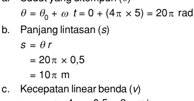 Sebuah Roda Berputar Dengan Kecepatan Sudut Tetap 120 Rpm Dan Jari Jari Roda 50 Cm Tentukan Mas Dayat