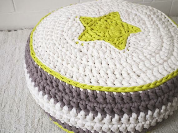 modern crochet pouf - looping home