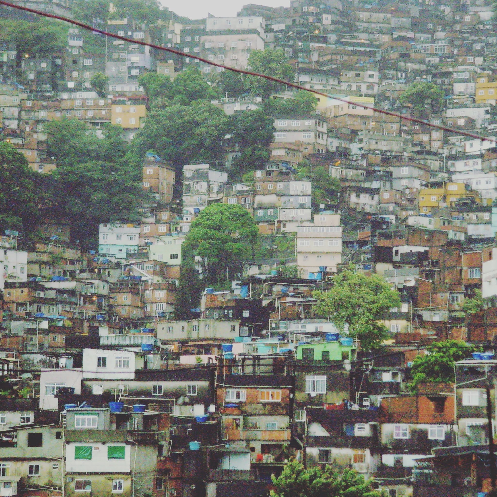 houses on top of houses in rocinha favela rio brazil