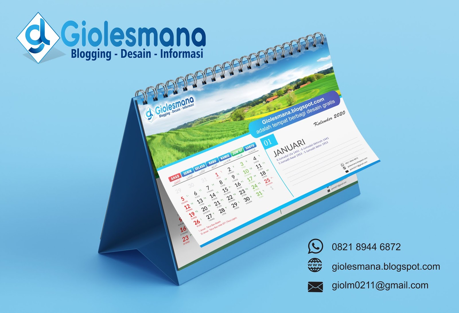  DOWNLOAD  DESAIN  KALENDER  DUDUK  MEJA TAHUN 2020 