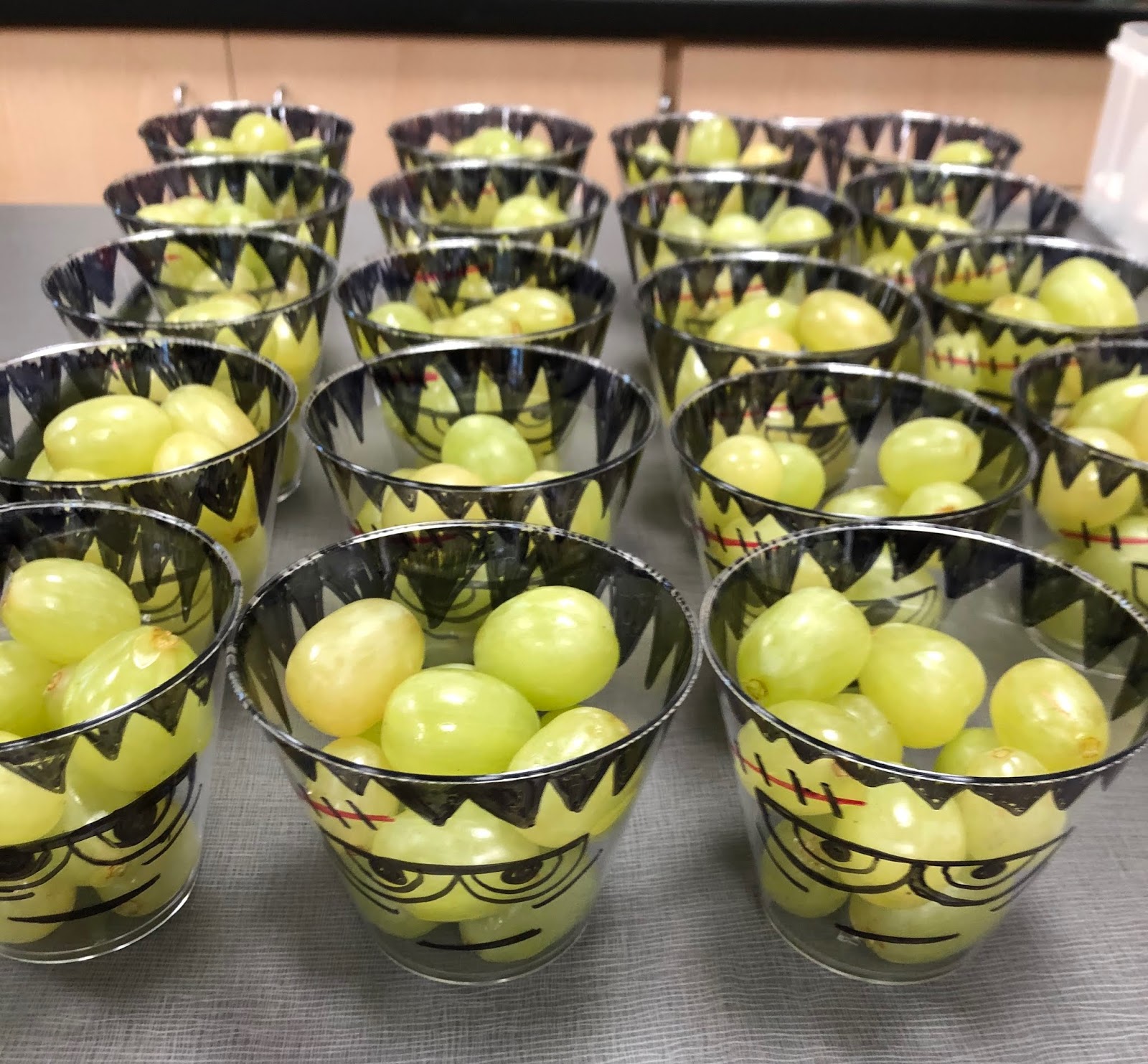 Frankenstein Grape Cups for Halloween
