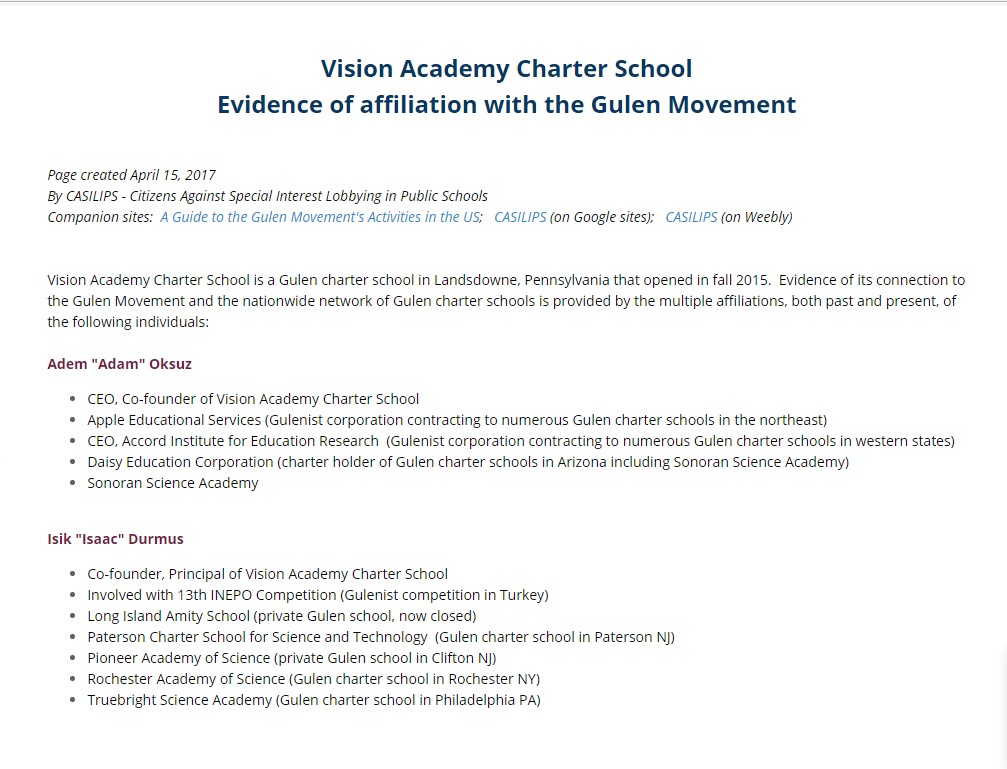 Gulen Charter Schools in the USA New building approved for Vision