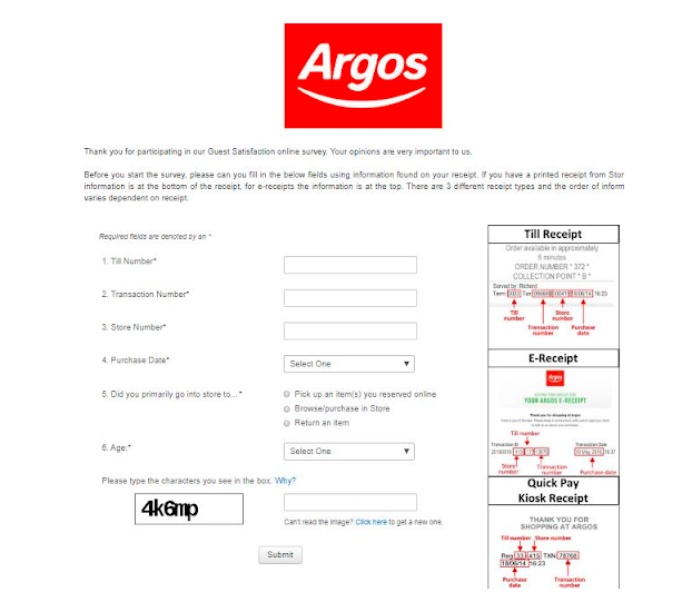 surveyguide Argos Customer Satisfaction Survey