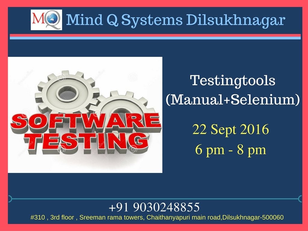 Mind Q Dilsukhnagar Best training for Testingtools from Mind Q