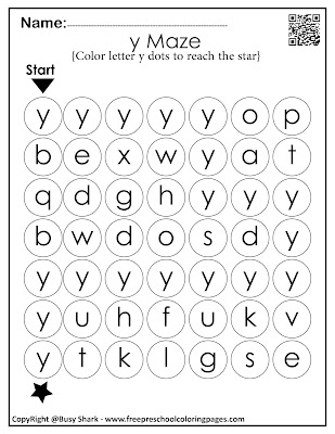 Letter Y dot markers free preschool coloring pages ,learn alphabet ABC for toddlers